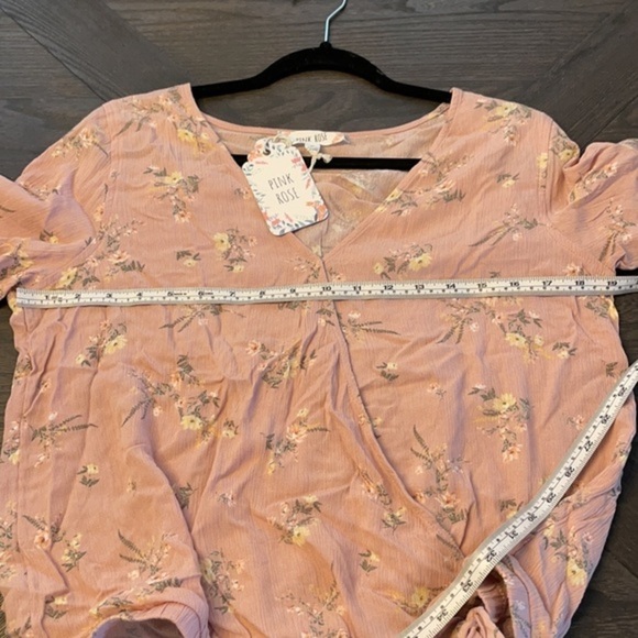 Pink Rose | Pink Floral Wrap Top - Picture 6 of 6